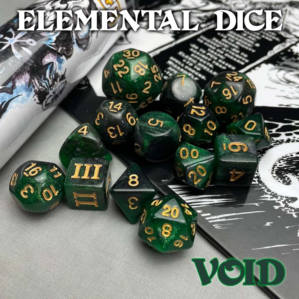 Goodman Games Dungeon Crawl Classics Elemental 14-Piece Dice Set - Void