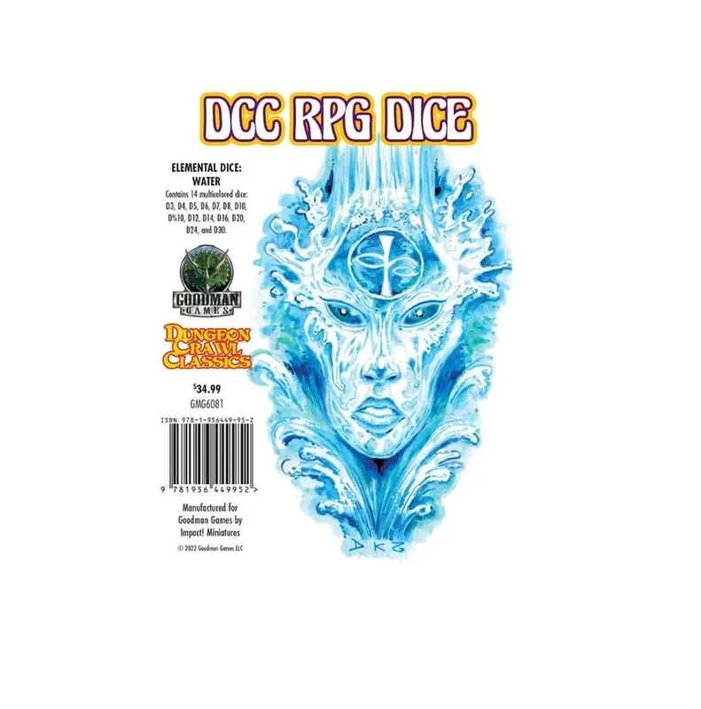 Goodman Games Dungeon Crawl Classics Elemental 14-Piece Dice Set - Water - Image 2