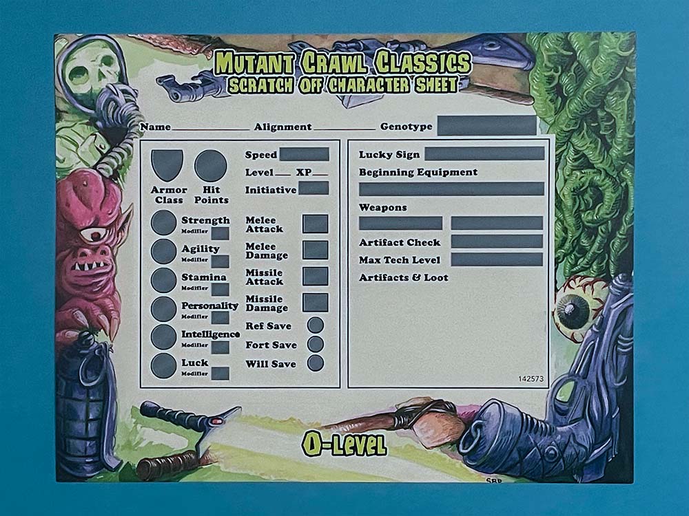 Goodman Games Mutant Crawl Classics RPG 0-Level Scratch Off Character Sheets - Image 4
