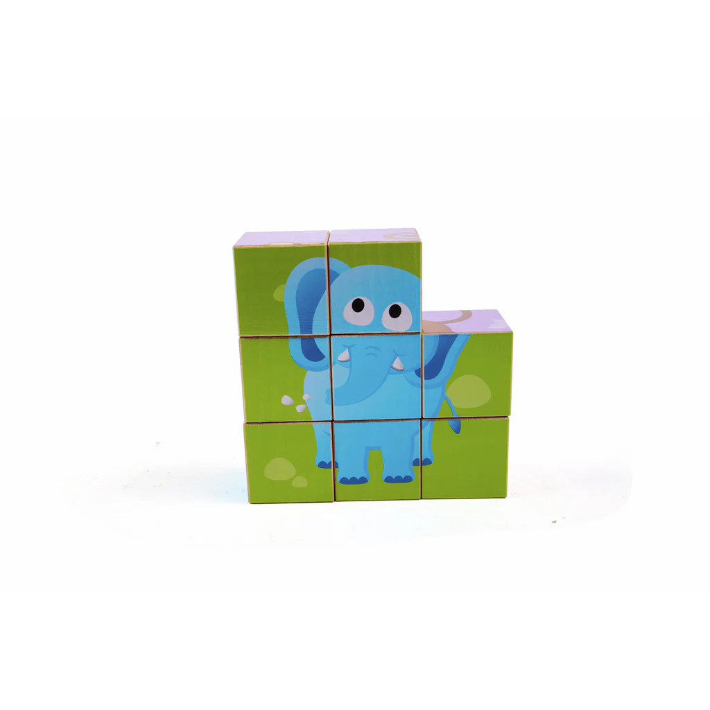 Hape Jungle Animal Block - 9 piece Puzzle - Image 4