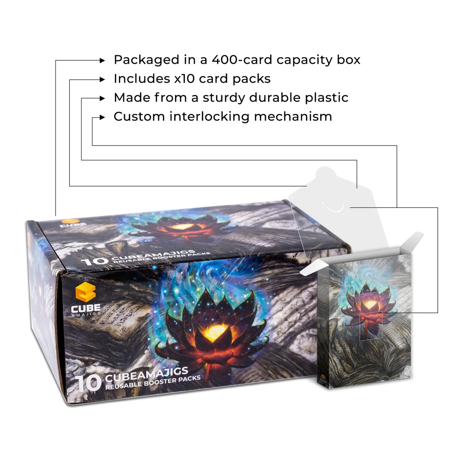 Hit Point Press Cubeamajigs Reusable Gaming Pack 10-Piece Set - Scorched Lotus - Image 2