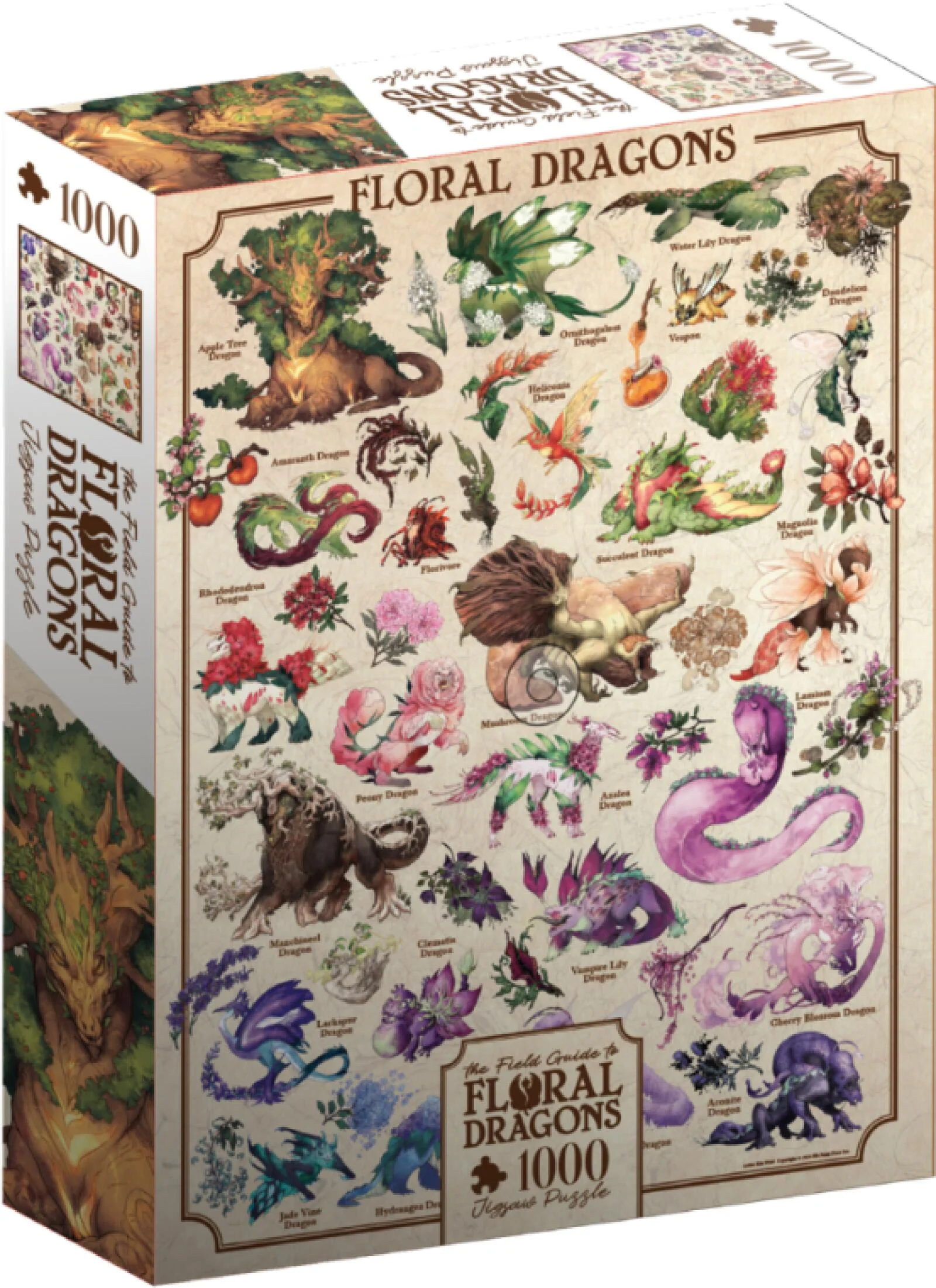 Hit Point Press Floral Dragons Puzzle - 1000 Piece Jigsaw