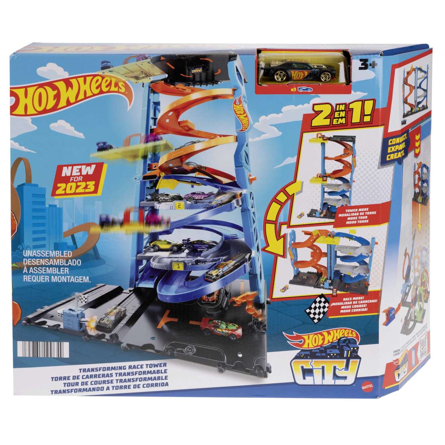 Hot Wheels City 2023 Transforming Race Tower Playset