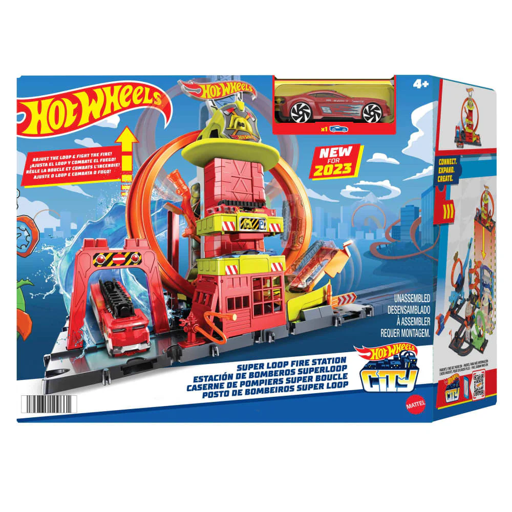 Hot Wheels City Super Loop Fire Station Playset