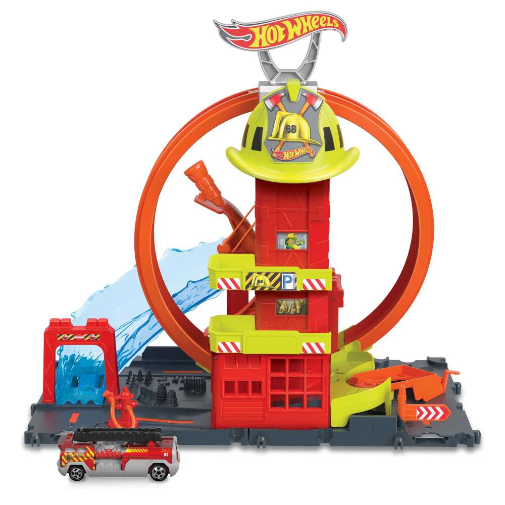 Hot Wheels City Super Loop Fire Station Playset - Image 2