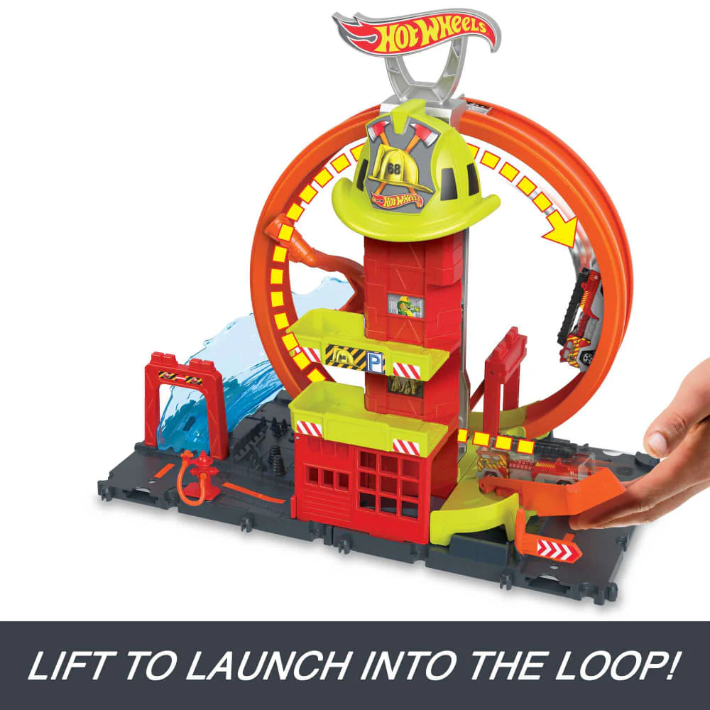 Hot Wheels City Super Loop Fire Station Playset - Image 4