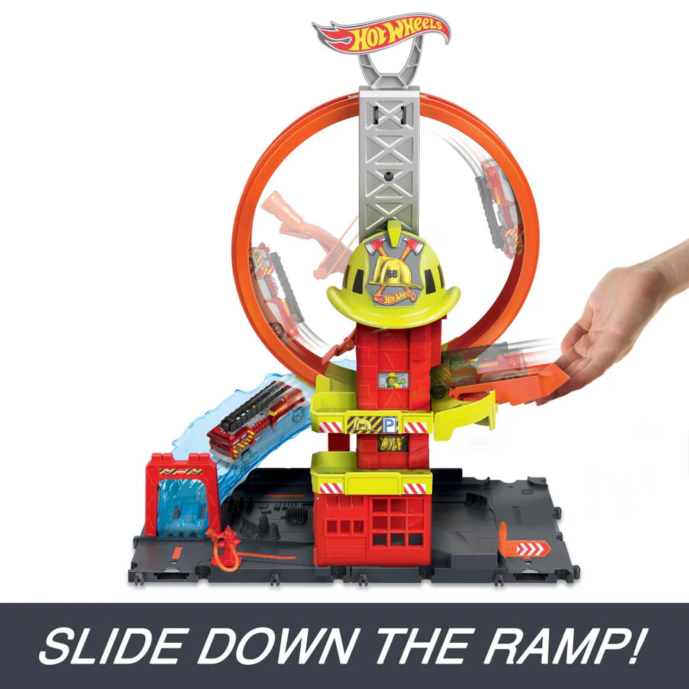 Hot Wheels City Super Loop Fire Station Playset - Image 6