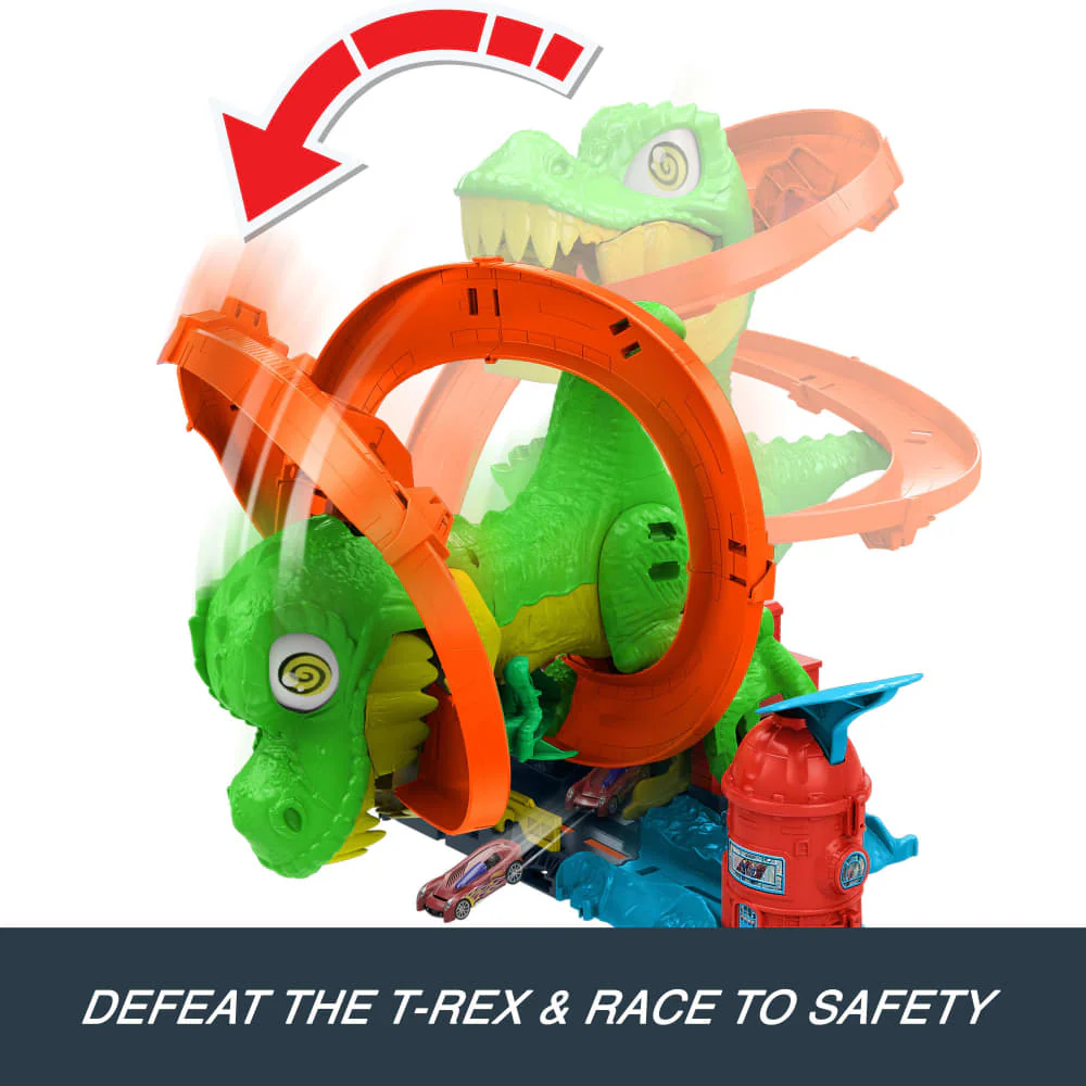 Hot Wheels City T-Rex Blaze Battle Playset & Die-Cast Car - Image 6