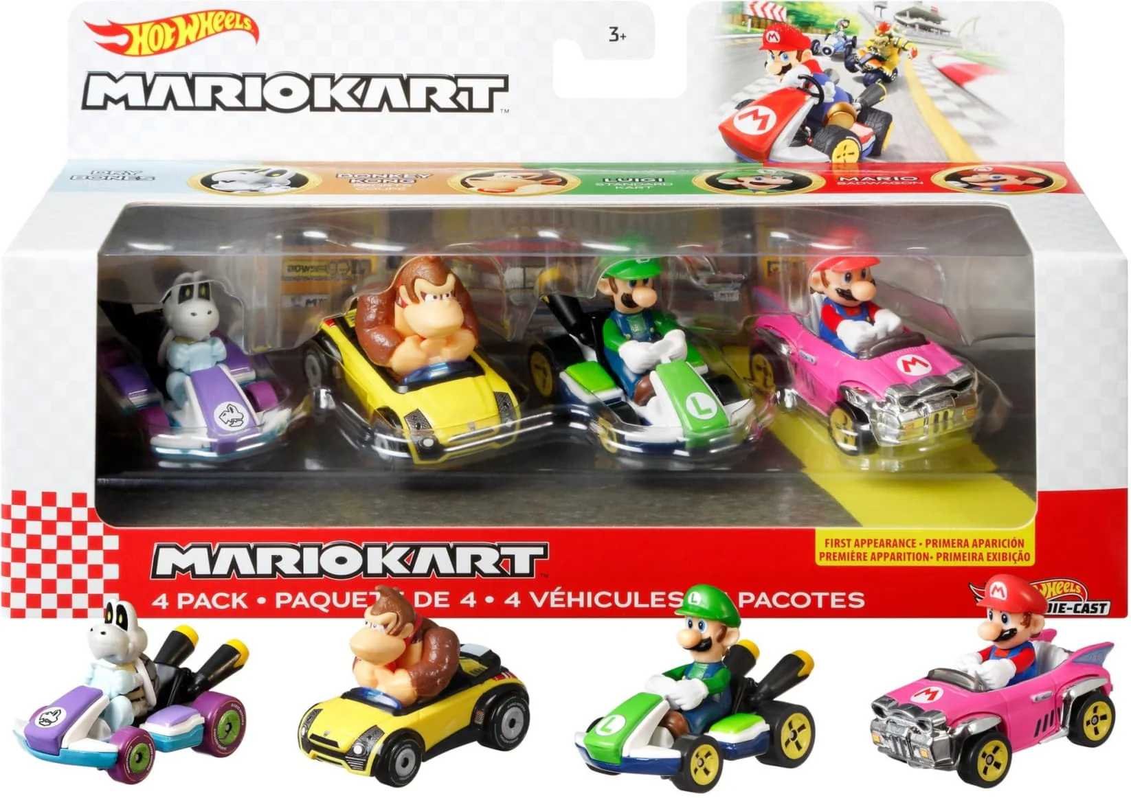 Hot Wheels Die-Cast Mario Kart Toy 4-Piece Set - Image 5