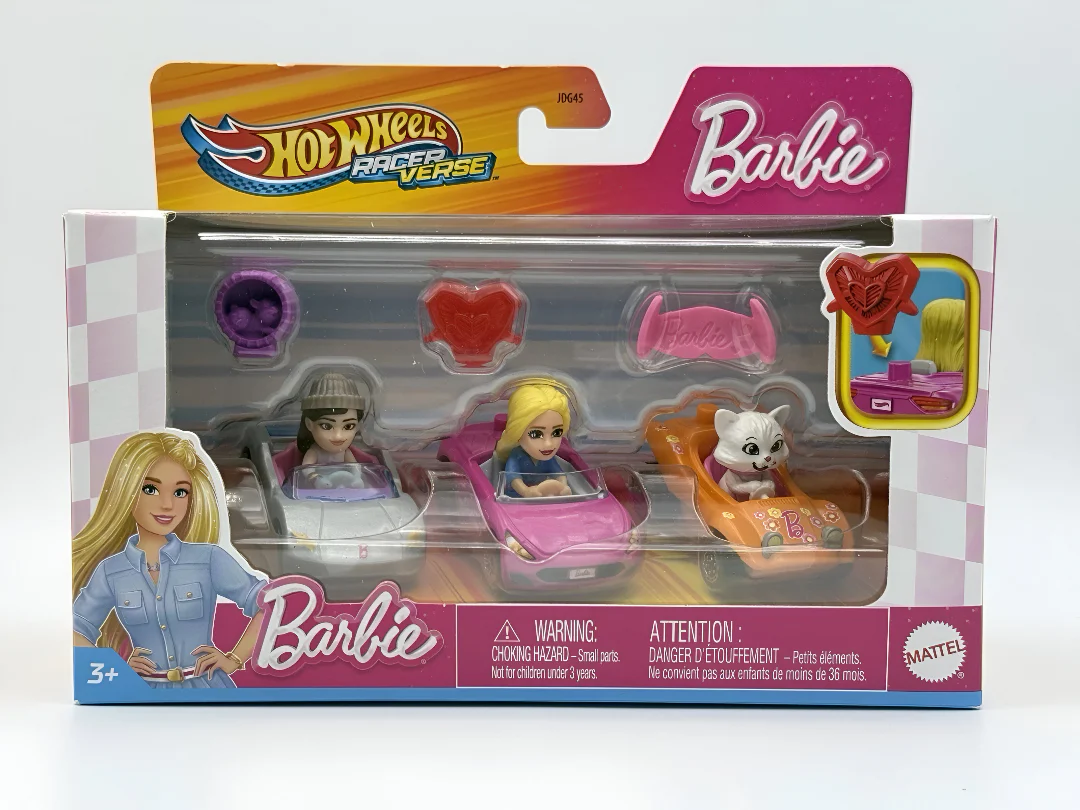 Hot Wheels RacerVerse Barbie Die-Cast Vehicles 3-Pack