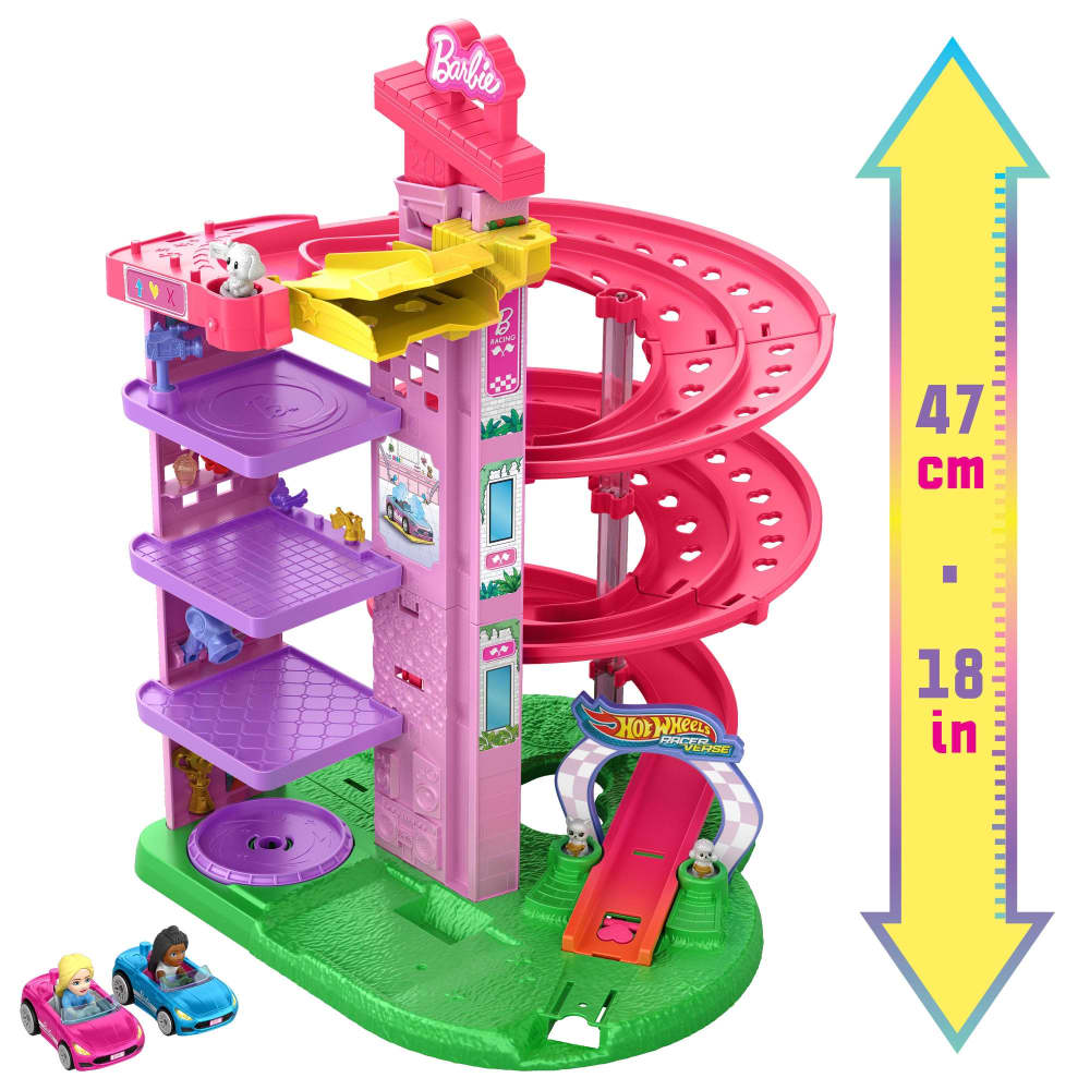 Hot Wheels RacerVerse Barbie Spiral Race Track Set - Image 6