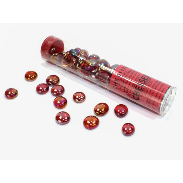 Iridized Red Glass Stones Tube