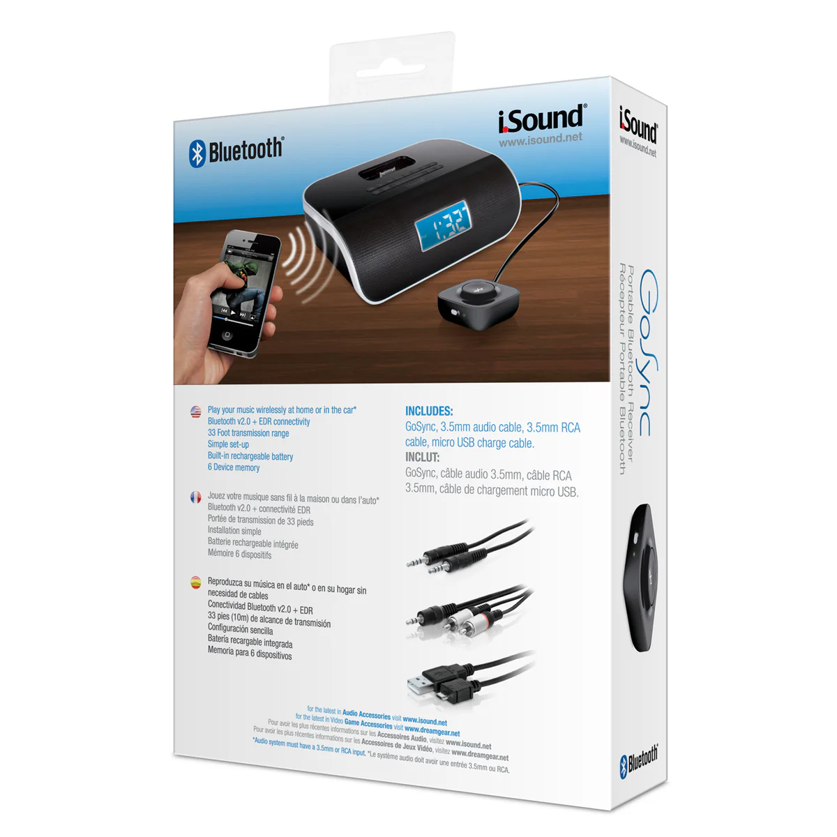iSound - Gosync Wireless Bluetooth Receiver - White - Image 2