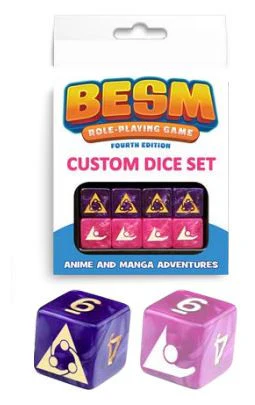 Japanime Games - Big Eyes, Small Mouth Role Playing Game 4th Edition Custom Dice 8-Piece Set - Multicolor