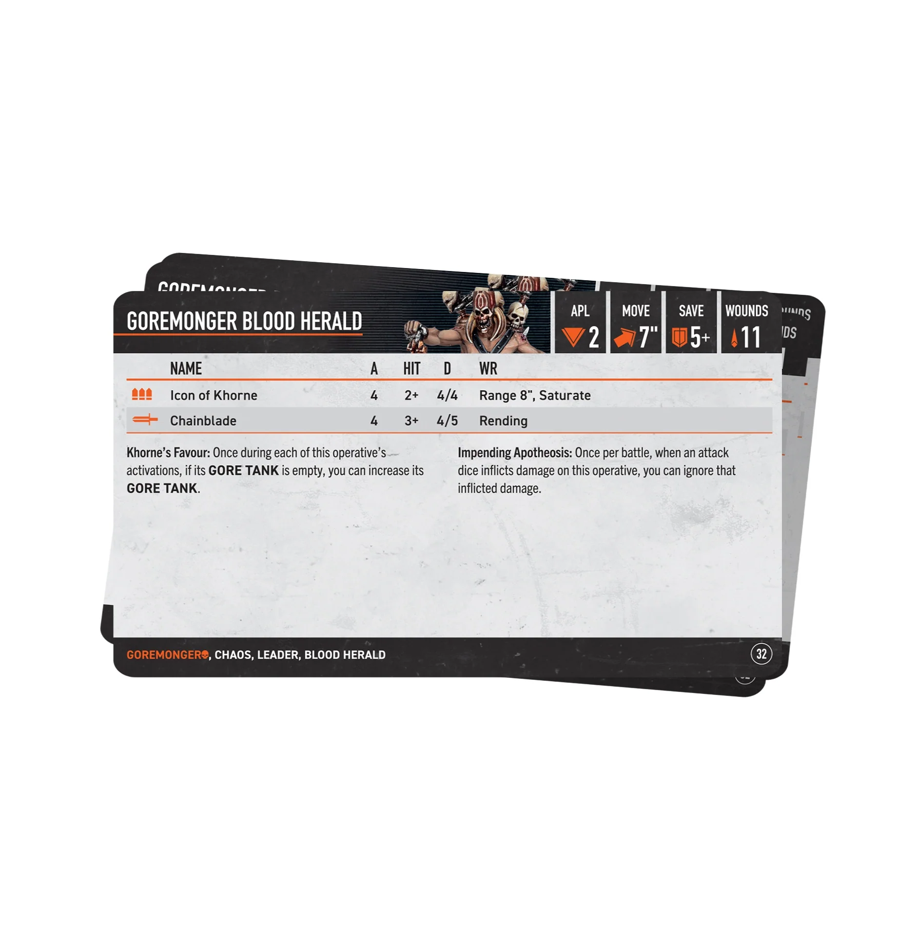 Kill Team: Goremongers Datacards (102-60) (Preorder) - Image 3