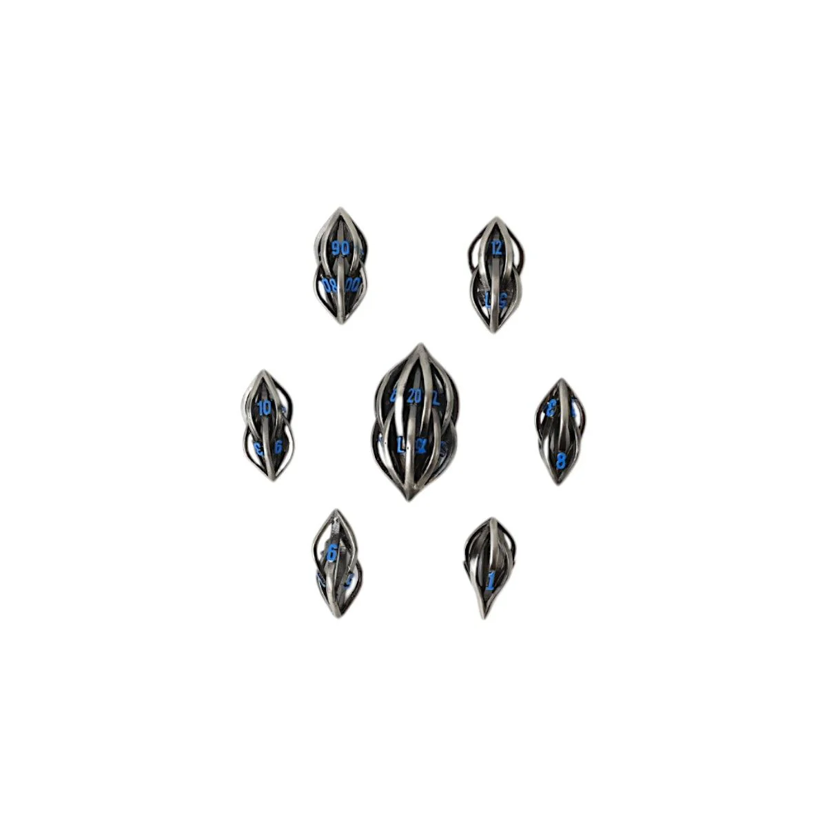 Let's Play Games - Elliptic Hollow Dice Set - Blue - Image 2