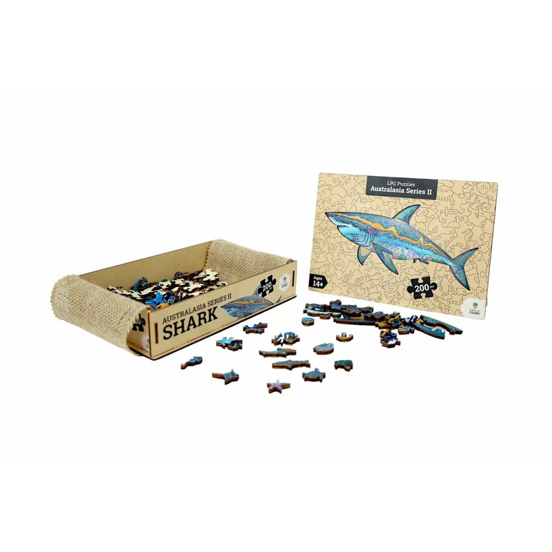 Let's Play Games Puzzles Wooden Oceania Animals Series 2 Shark - 200 piece Puzzle - Image 4