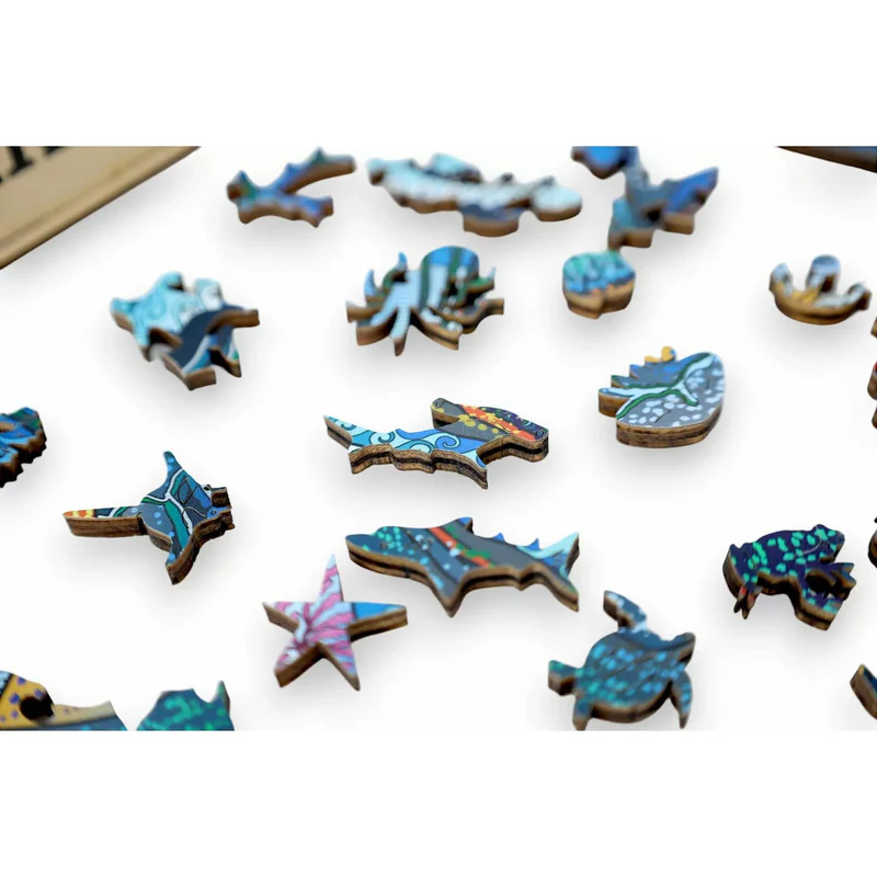 Let's Play Games Puzzles Wooden Oceania Animals Series 2 Shark - 200 piece Puzzle - Image 5