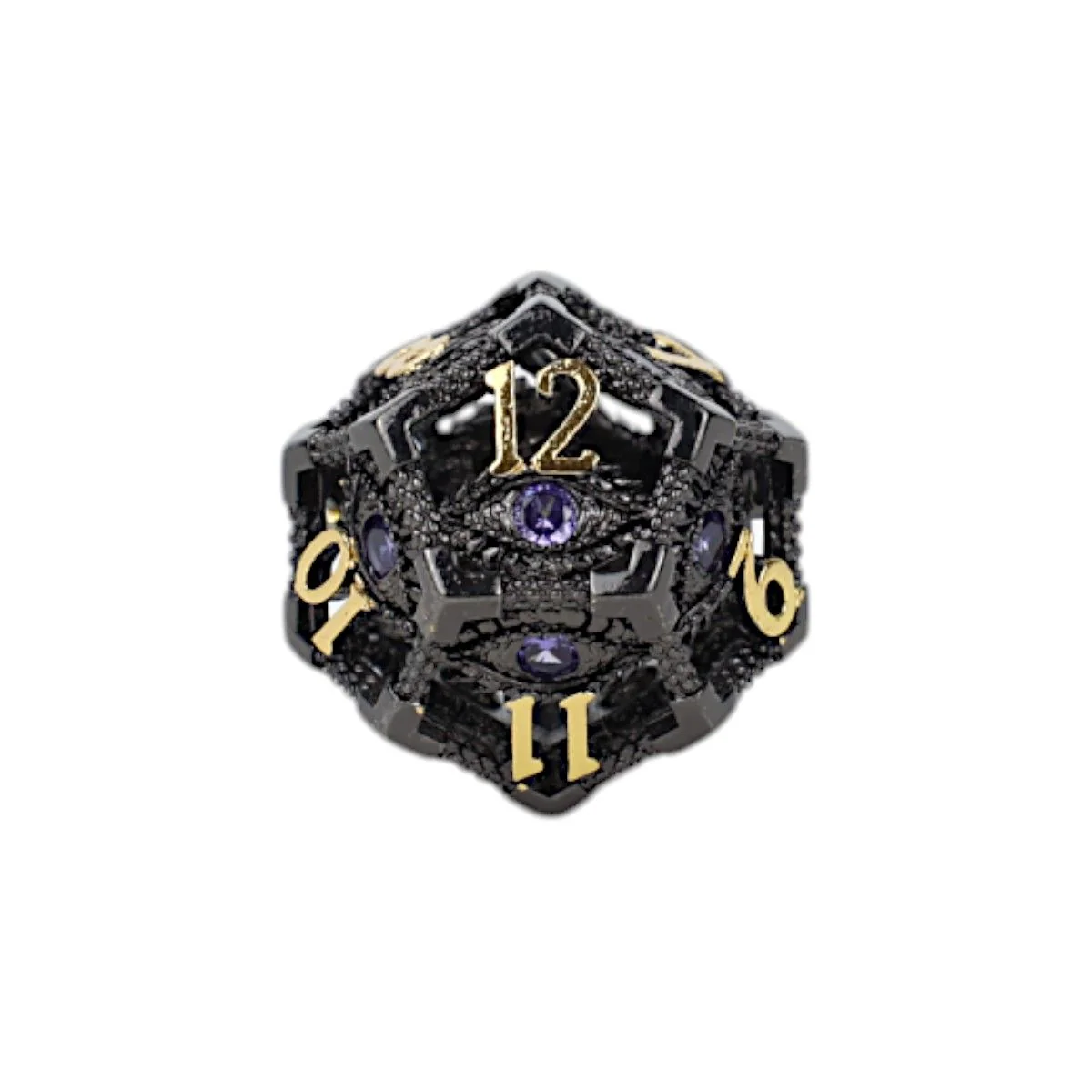 Let's Play Games - Scaled Eye RPG Dice Set - Black/Gold - Image 3