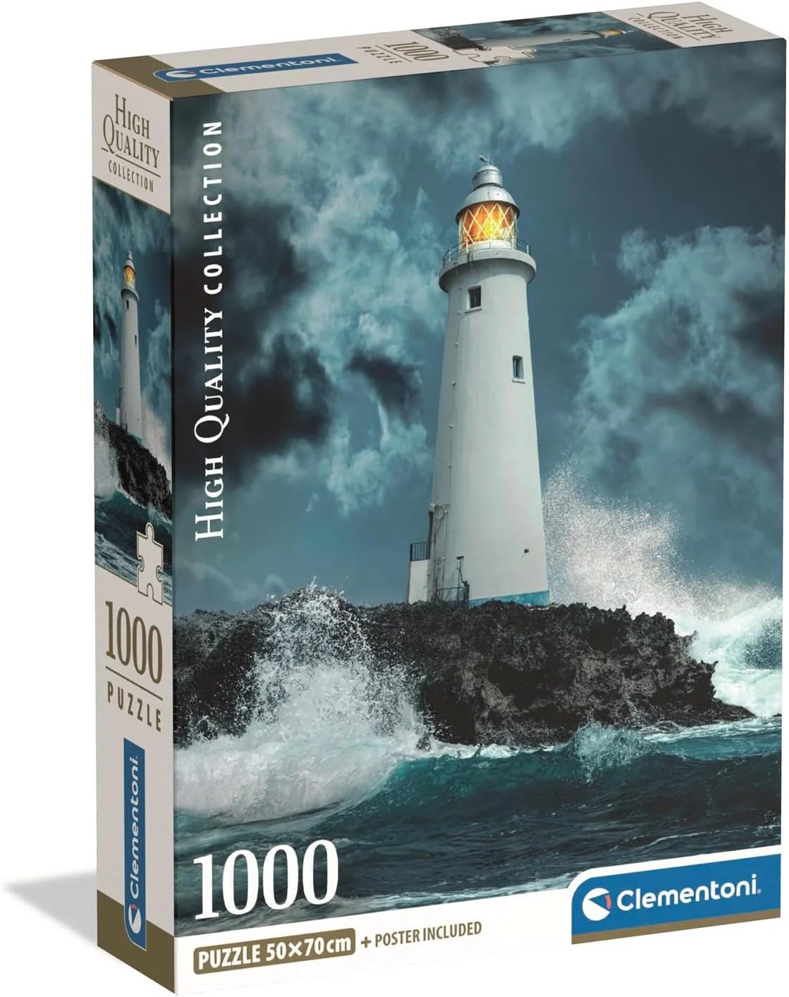 Lighthouse In The Storm 1000 Piece Jigsaw (High Quality)