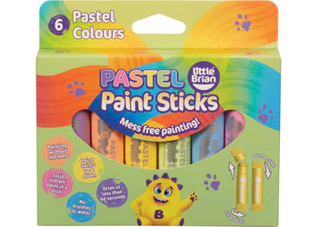 Little Brian Paint Sticks - Pastel 6 Pack - Image 3