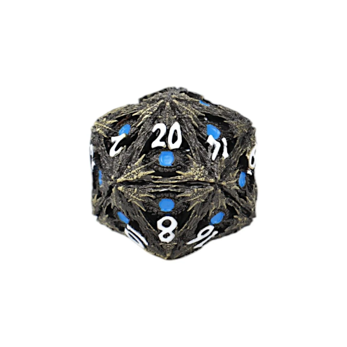 LPG Dice Dragon Eye Dice Set Tarnished Gold/Blue - Image 2