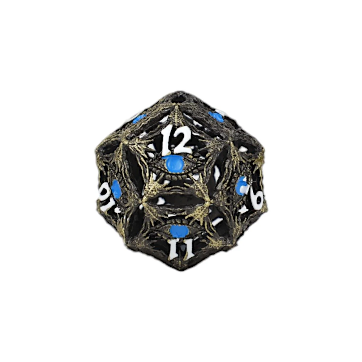 LPG Dice Dragon Eye Dice Set Tarnished Gold/Blue - Image 3
