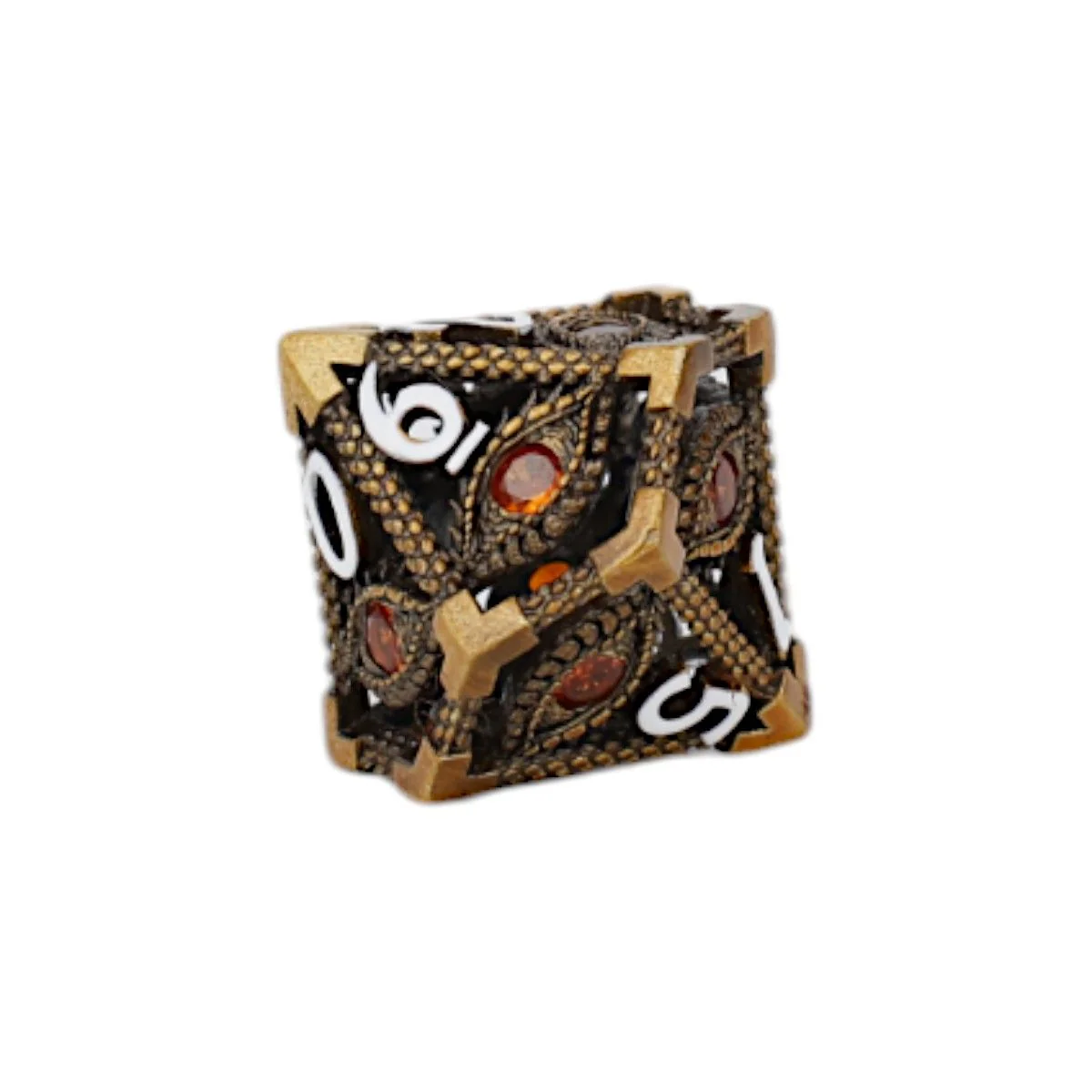 LPG Dice Scaled Eye Dice Set Gold/Red - Image 4