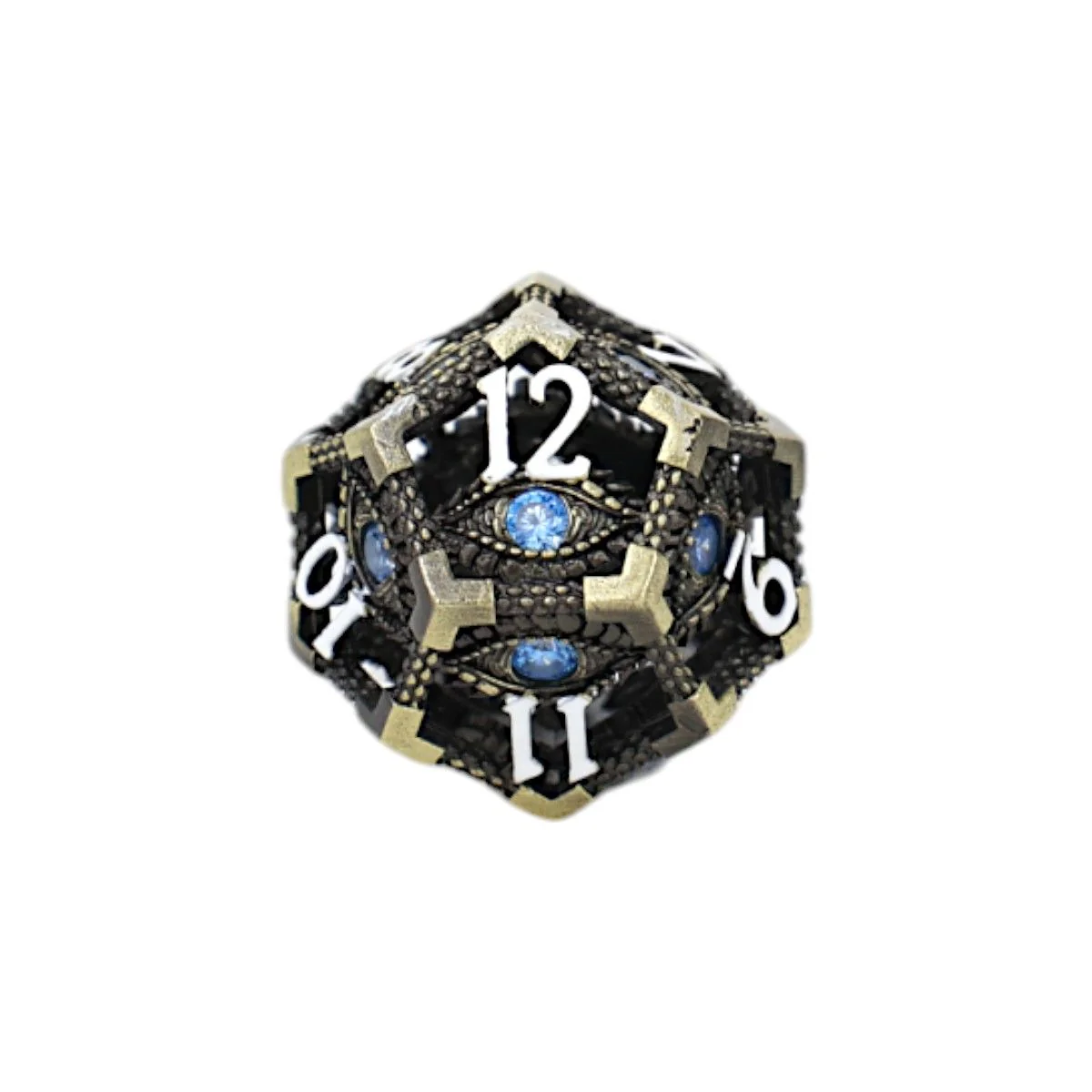 LPG Dice Scaled Eye Dice Set Tarnished Gold/Blue - Image 3