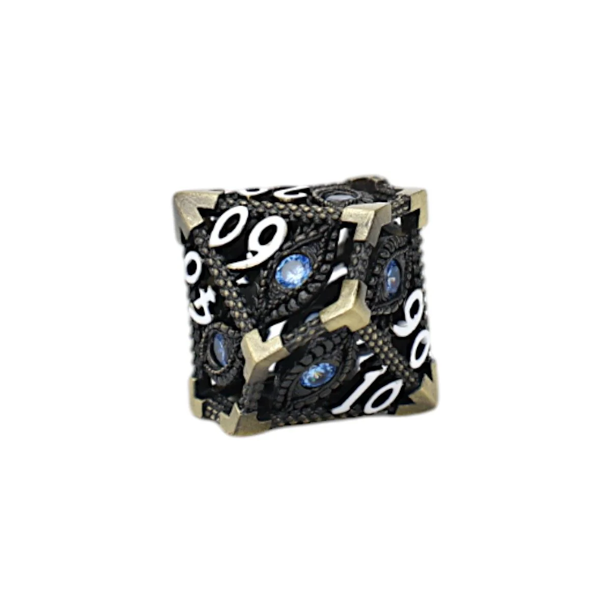 LPG Dice Scaled Eye Dice Set Tarnished Gold/Blue - Image 4