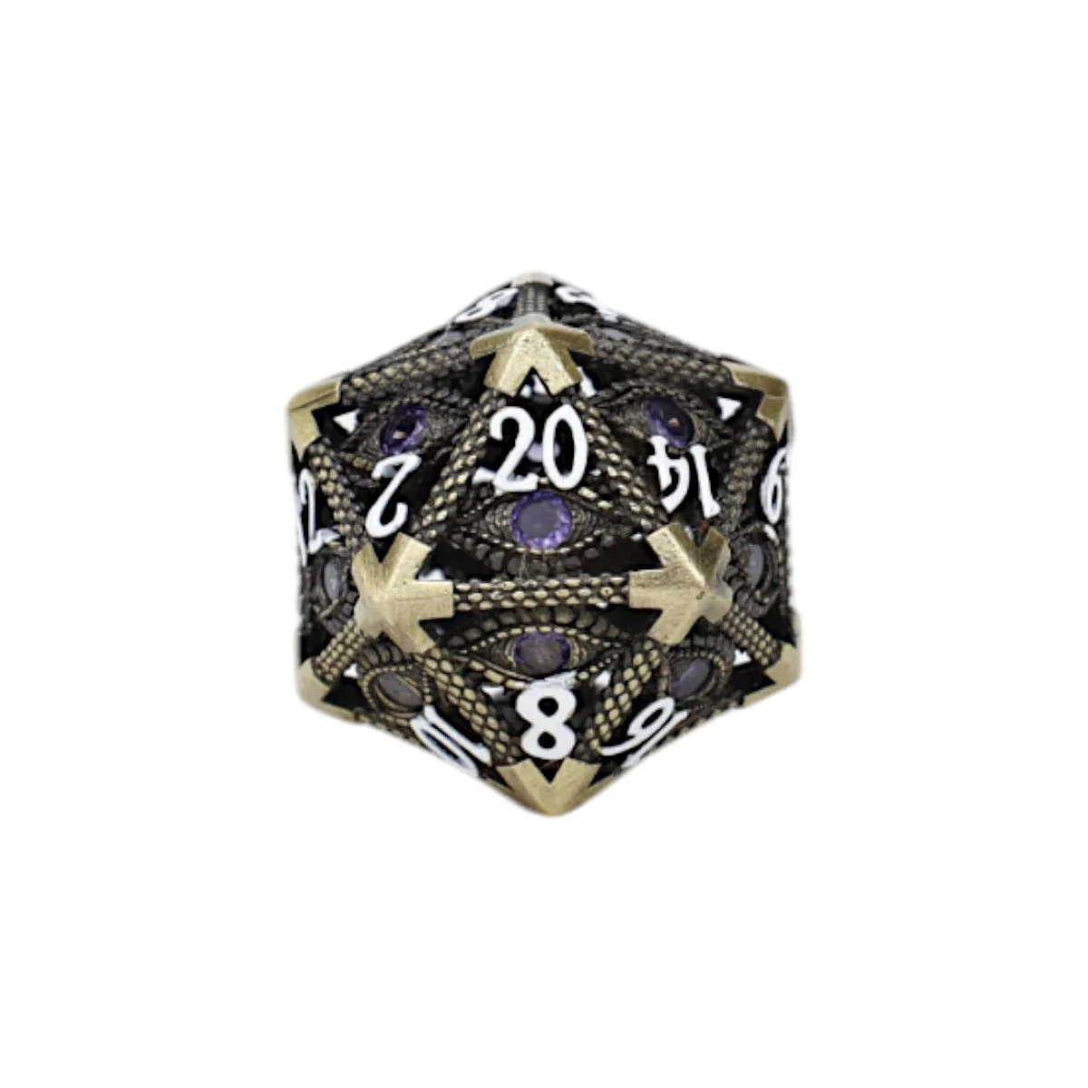 LPG Dice Scaled Eye Dice Set Tarnished Gold/Purple - Image 2