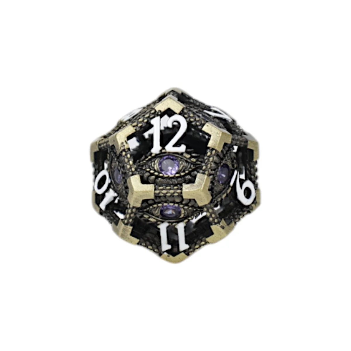 LPG Dice Scaled Eye Dice Set Tarnished Gold/Purple - Image 3