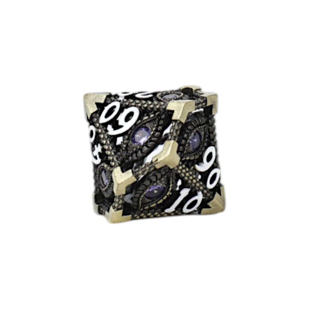 LPG Dice Scaled Eye Dice Set Tarnished Gold/Purple - Image 4