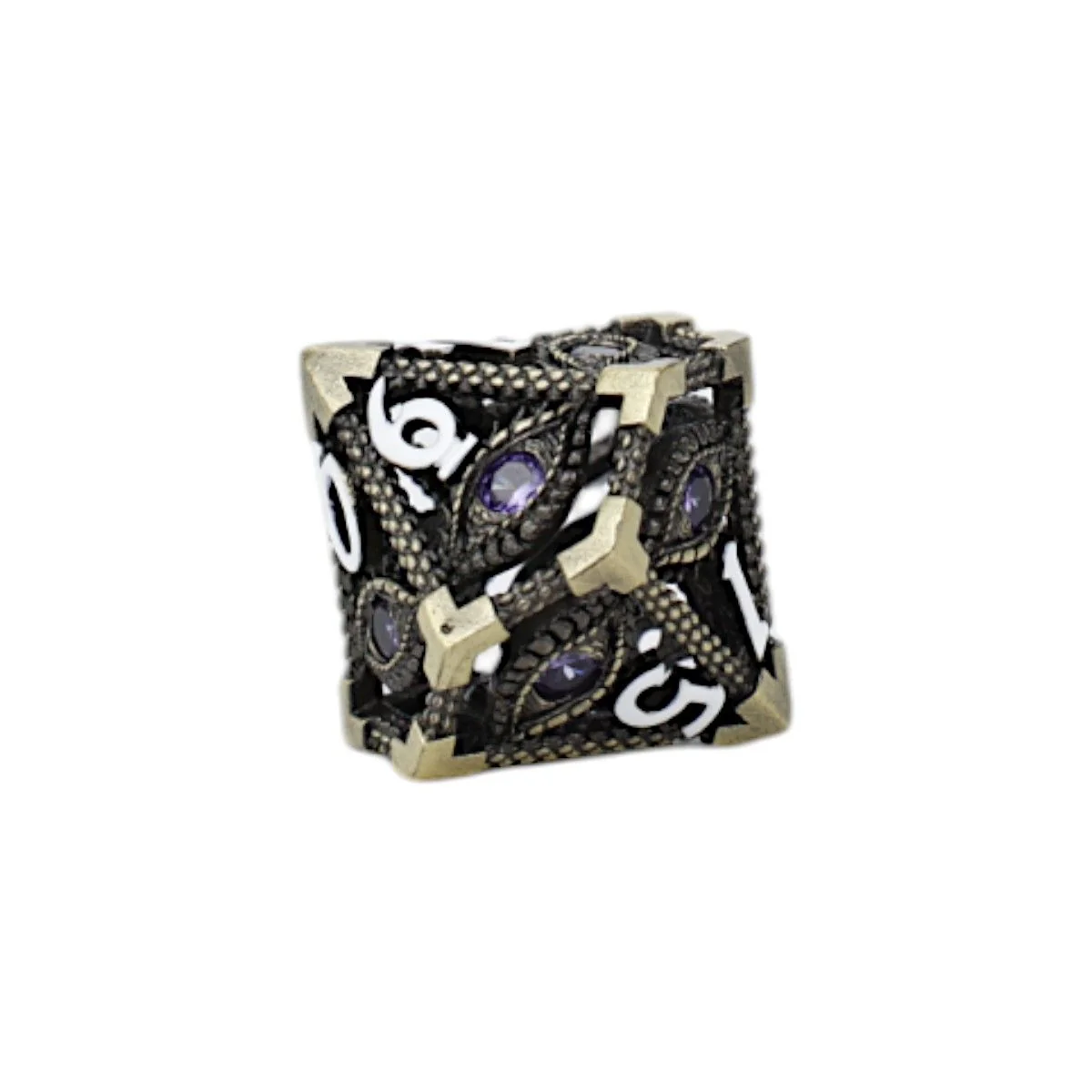 LPG Dice Scaled Eye Dice Set Tarnished Gold/Purple - Image 5