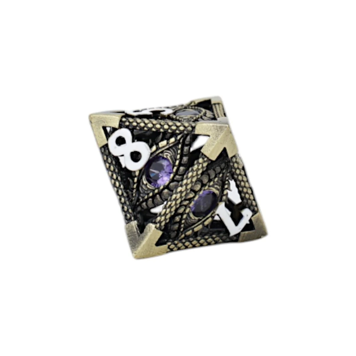 LPG Dice Scaled Eye Dice Set Tarnished Gold/Purple - Image 6