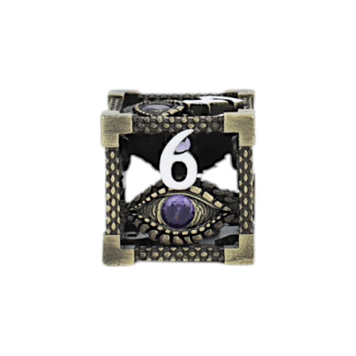LPG Dice Scaled Eye Dice Set Tarnished Gold/Purple - Image 7