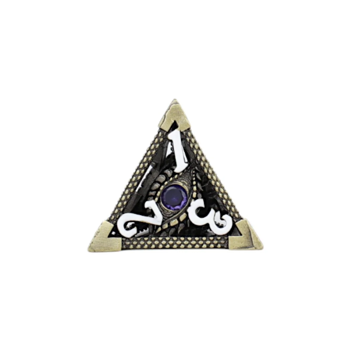 LPG Dice Scaled Eye Dice Set Tarnished Gold/Purple - Image 8