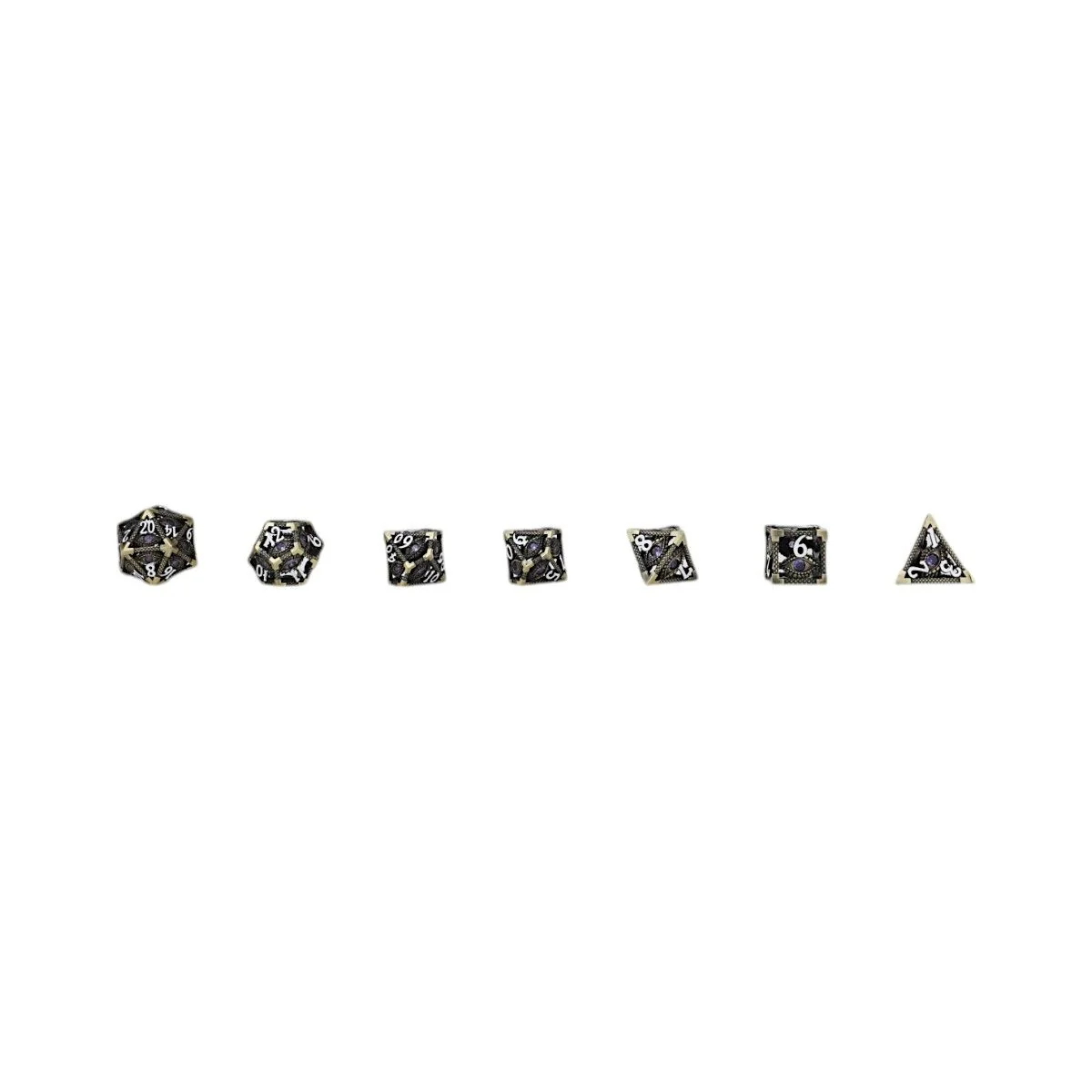 LPG Dice Scaled Eye Dice Set Tarnished Gold/Purple - Image 9