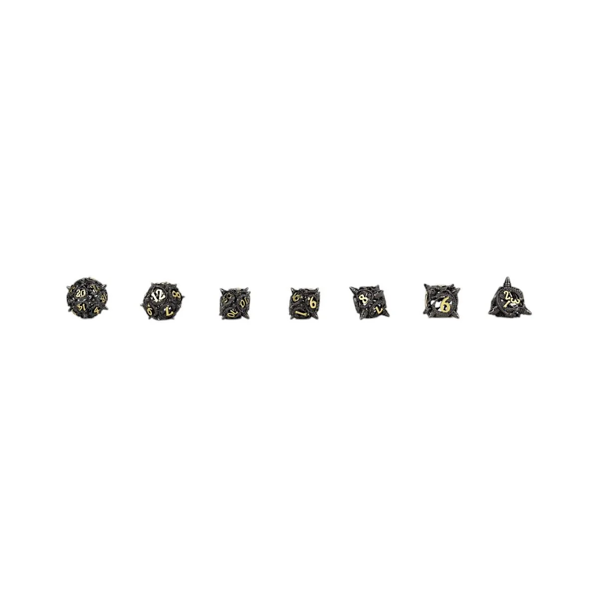 LPG Dice Xeno Hollow Dice Set Black/Gold - Image 9