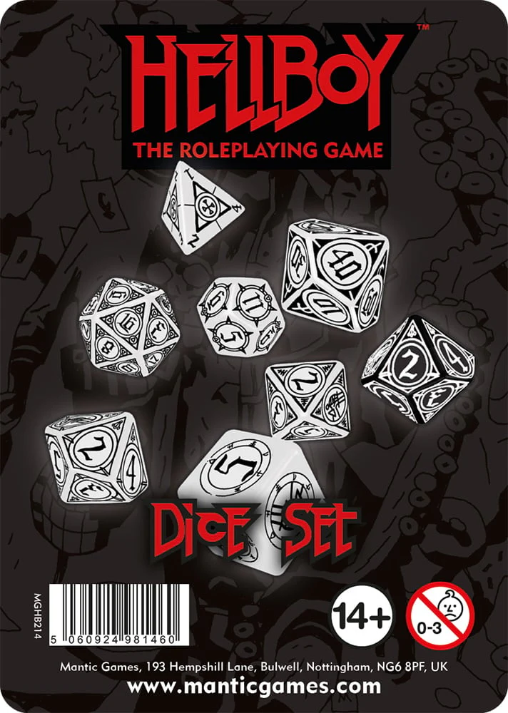 Mantic Games - Hellboy The Roleplaying Game Dice Set - Black/White