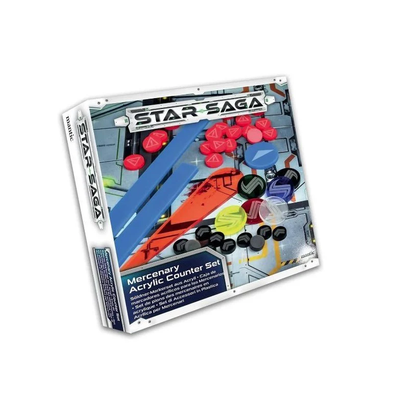 Mantic Games - Star Saga Player Acrylic Counter Set - Red