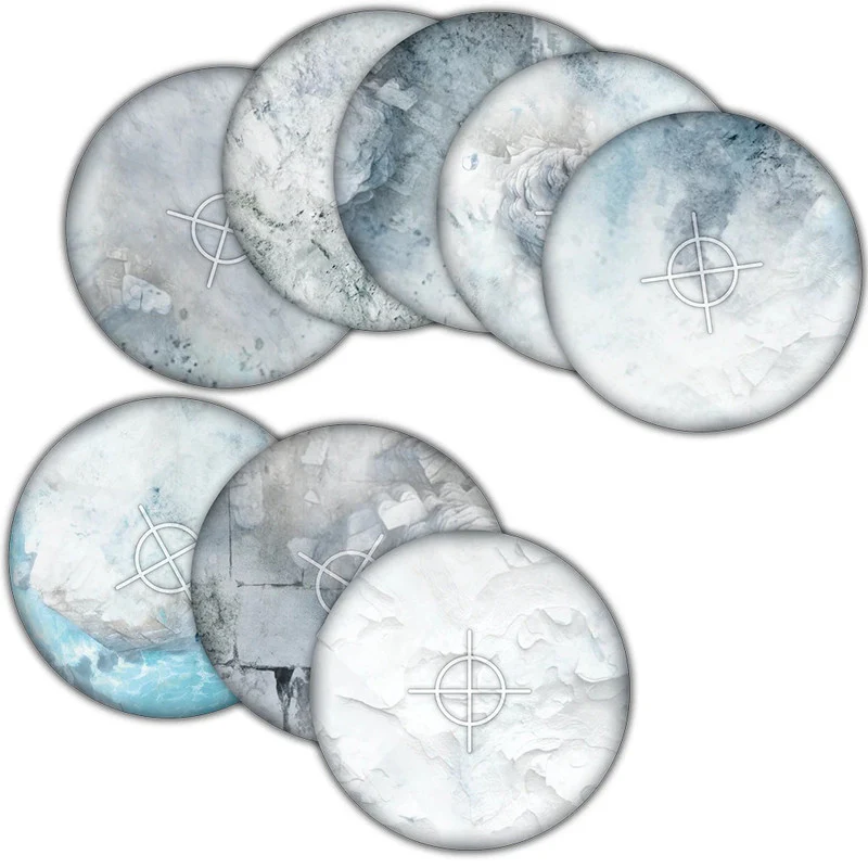Mantic Games Terrain Crate: Snowfield Neoprene Objective Templates