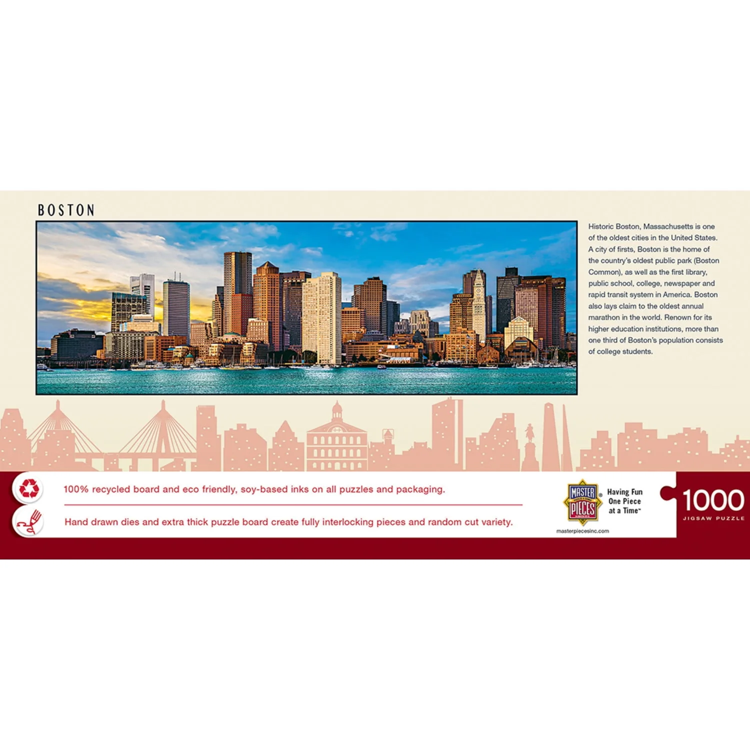 Masterpieces Boston City Panoramic - 1000 pieces Jigsaw - Image 3
