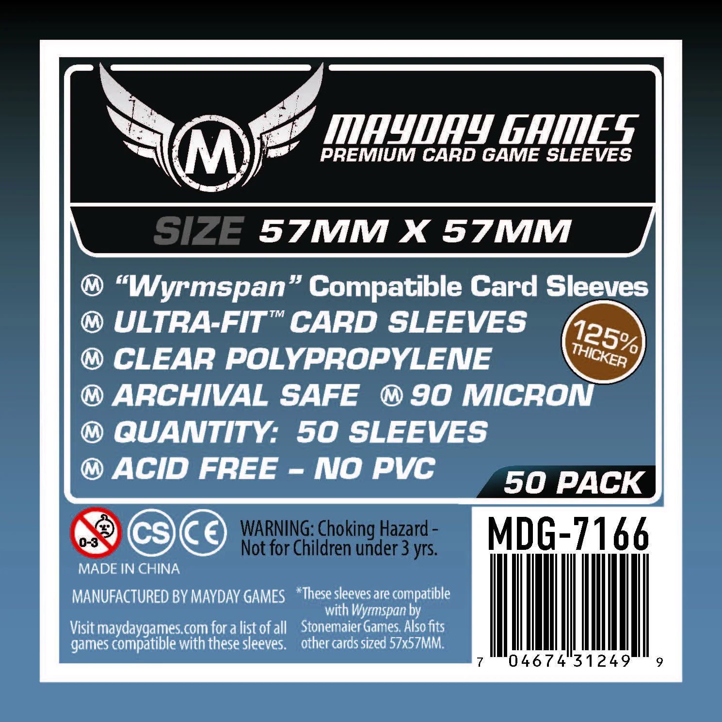 Mayday 57mm x 57mm Wyrmspan Compatible Card Sleeves (50 pack)