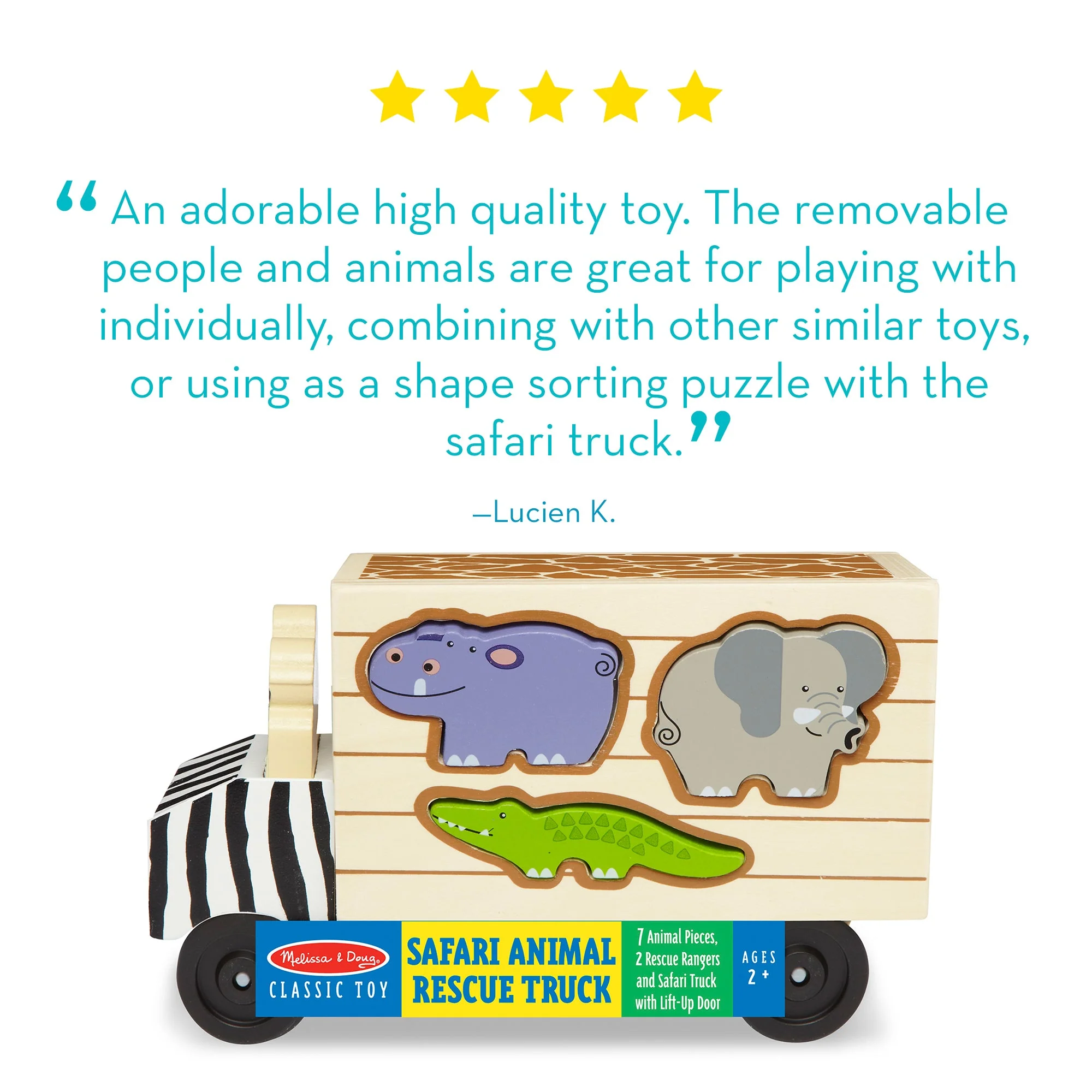 Melissa & Doug - Animal Rescue Shape Sorting Truck - Image 7
