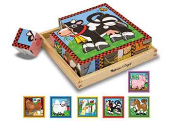 Melissa & Doug - Cube Puzzle - Farm 16 Pieces