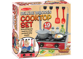 Melissa & Doug - Deluxe Wooden Cooktop Set - Image 5