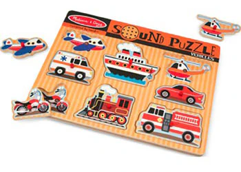 Melissa & Doug - Vehicles Sound Puzzle 8 Pieces - Image 2