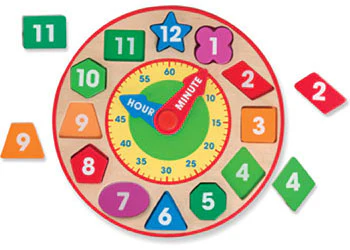 Melissa & Doug - Wooden Shape Sorting Clock