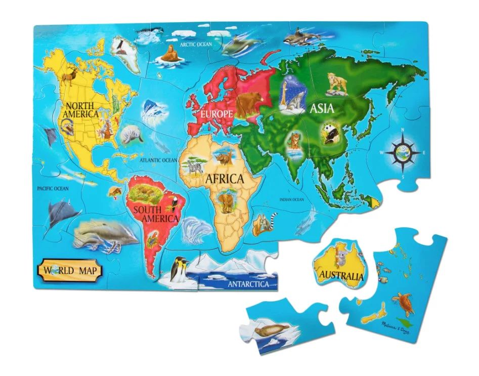 Melissa & Doug - World Map Floor Puzzle 33 Pieces - Image 2
